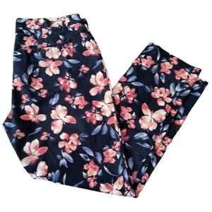 Khakis By GAP Floral Slim City Cropped Pants Size 8